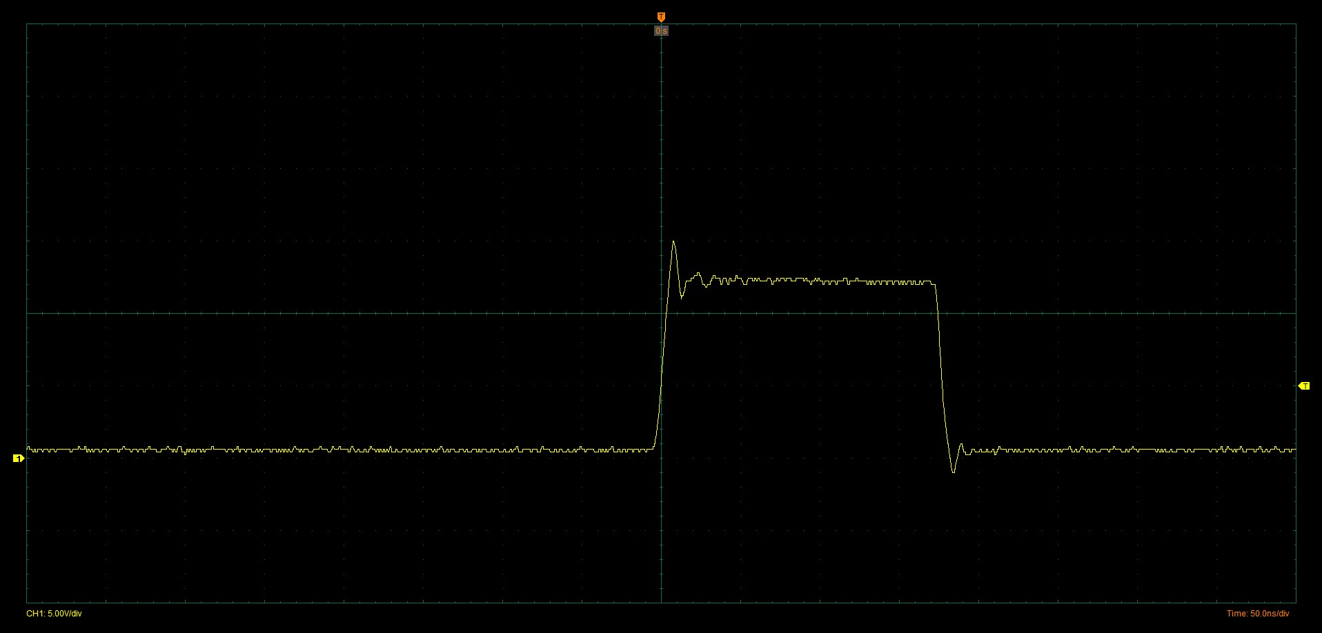 Oscilloscope waveform check during bench verification at The Logiq Lab